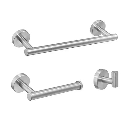 Matte black stainless steel bathroom set with double towel rack