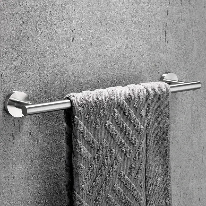 Matte black stainless steel bathroom set with double towel rack
