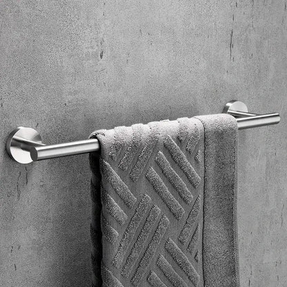 Matte black stainless steel bathroom set with double towel rack