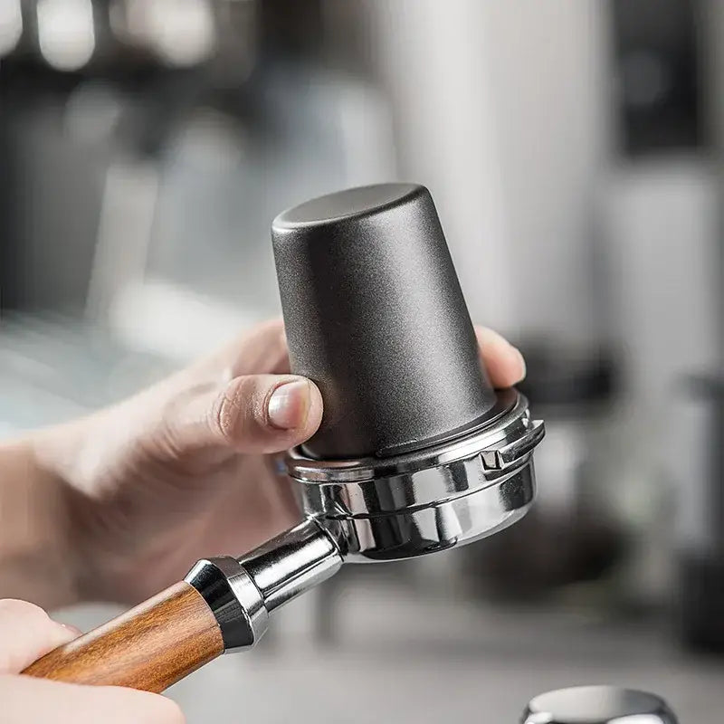 Matte black & stainless steel espresso dosing cup kitchen coffee tool