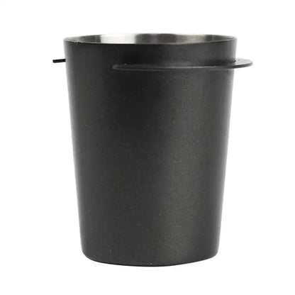 Matte black & stainless steel espresso dosing cup kitchen coffee tool