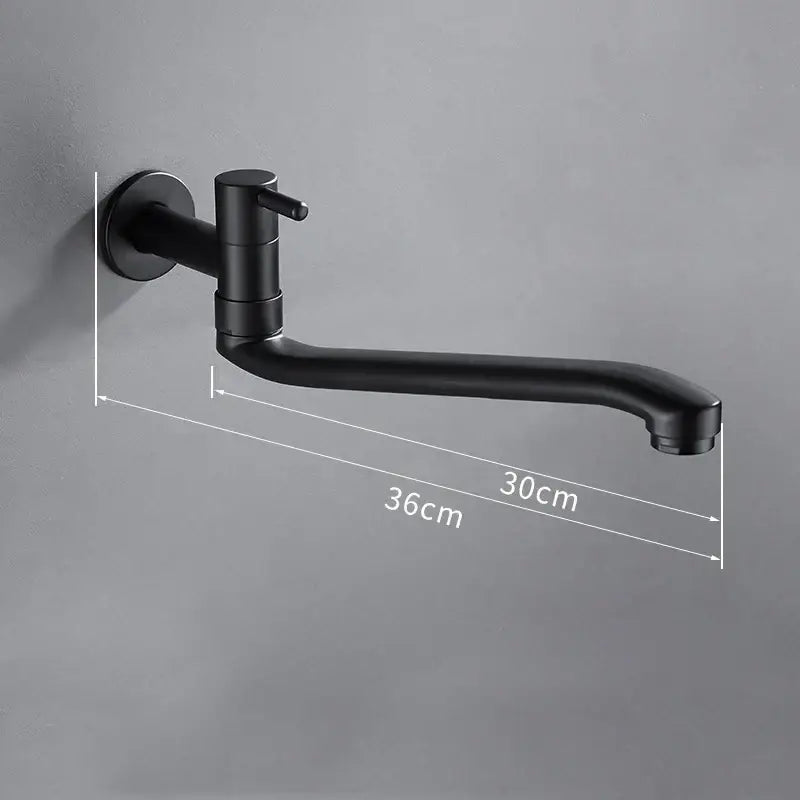Matte black stainless steel kitchen faucet with swivel spout