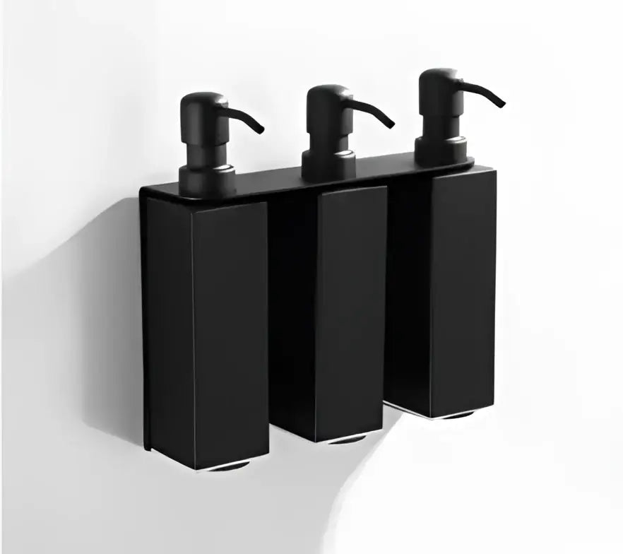 Matte black stainless steel soap dispenser set for bathroom