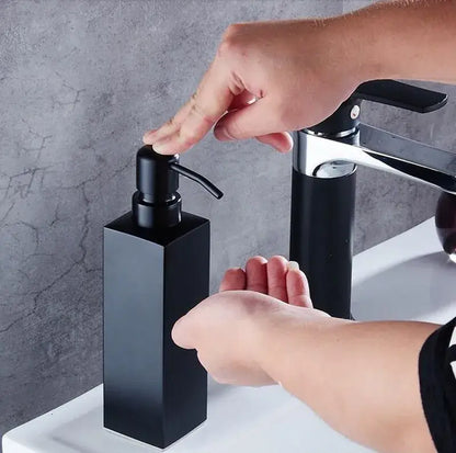 Matte black stainless steel soap dispenser set for bathroom