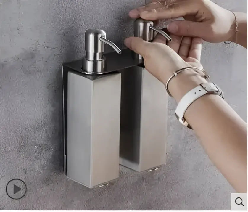 Matte black stainless steel soap dispenser set for bathroom