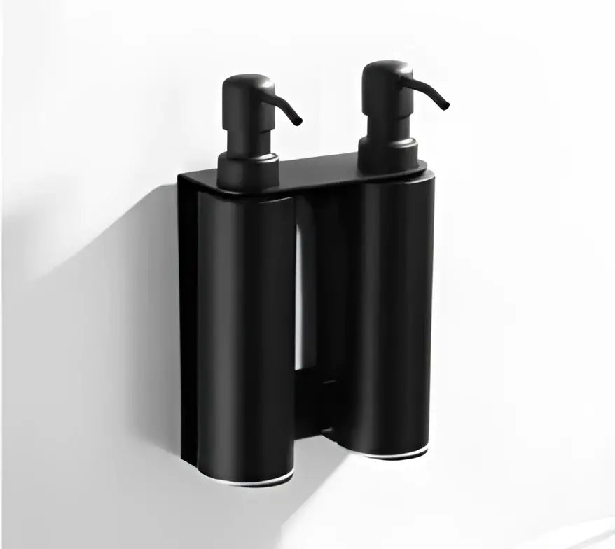 Matte black stainless steel soap dispenser set for bathroom