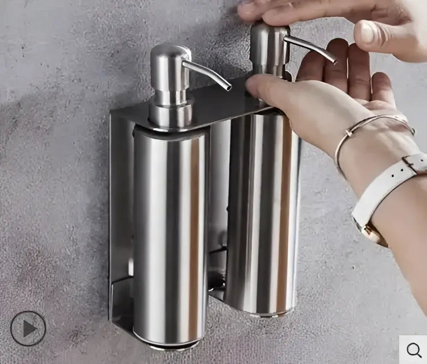 Matte black stainless steel soap dispenser set for bathroom