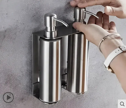 Matte black stainless steel soap dispenser set for bathroom