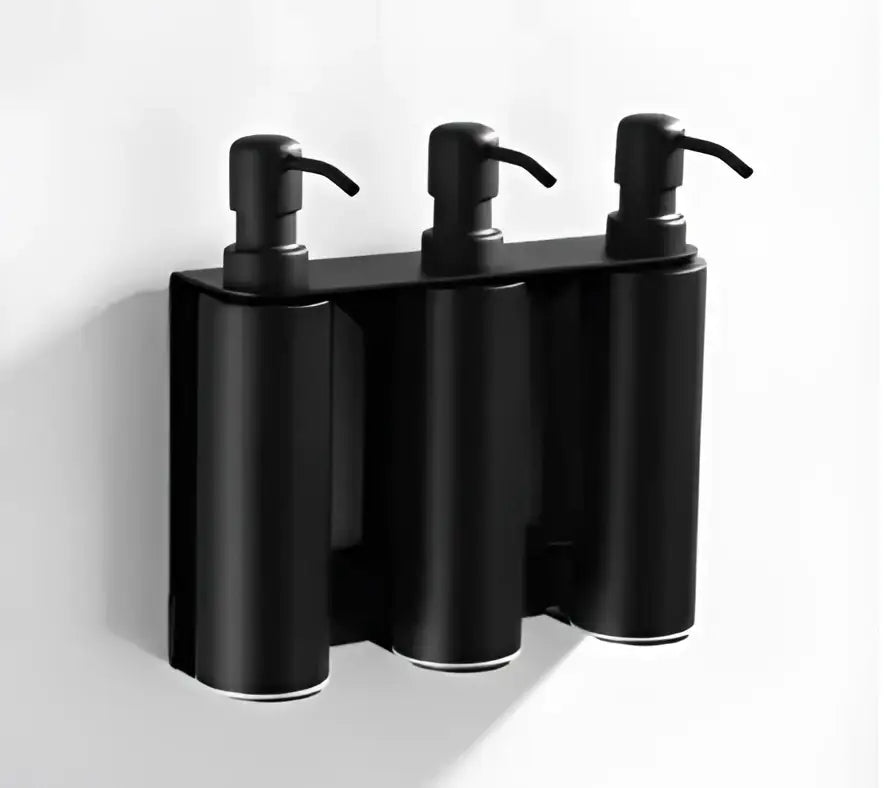 Matte black stainless steel soap dispenser set for bathroom