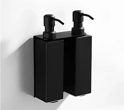 Matte black stainless steel soap dispenser set for bathroom