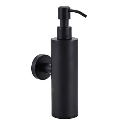 Matte black stainless steel soap dispenser set for bathroom