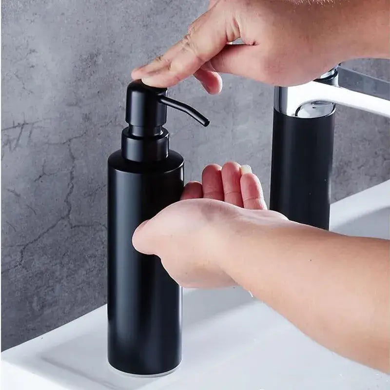 Matte black stainless steel soap dispenser set for bathroom