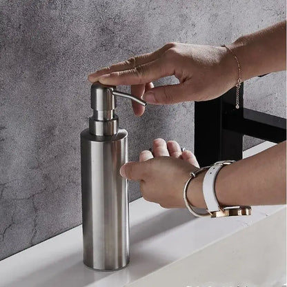 Matte black stainless steel soap dispenser set for bathroom