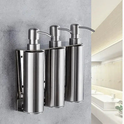 Matte black stainless steel soap dispenser set for bathroom