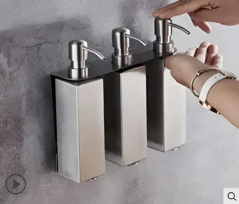 Matte black stainless steel soap dispenser set for bathroom