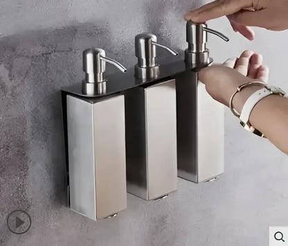 Matte black stainless steel soap dispenser set for bathroom