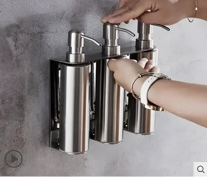 Matte black stainless steel soap dispenser set for bathroom
