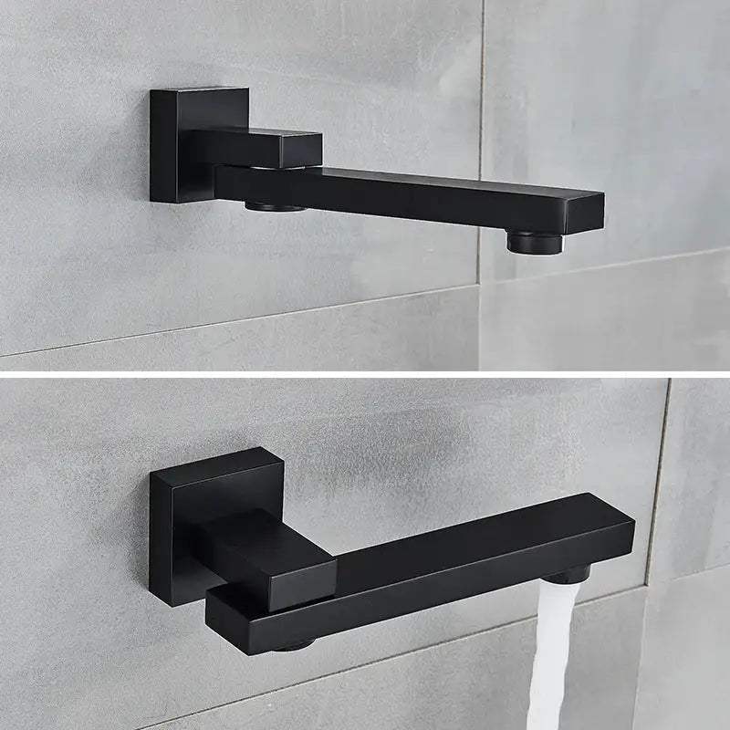 Matte black thermostatic shower faucet with ceiling shower head bathroom