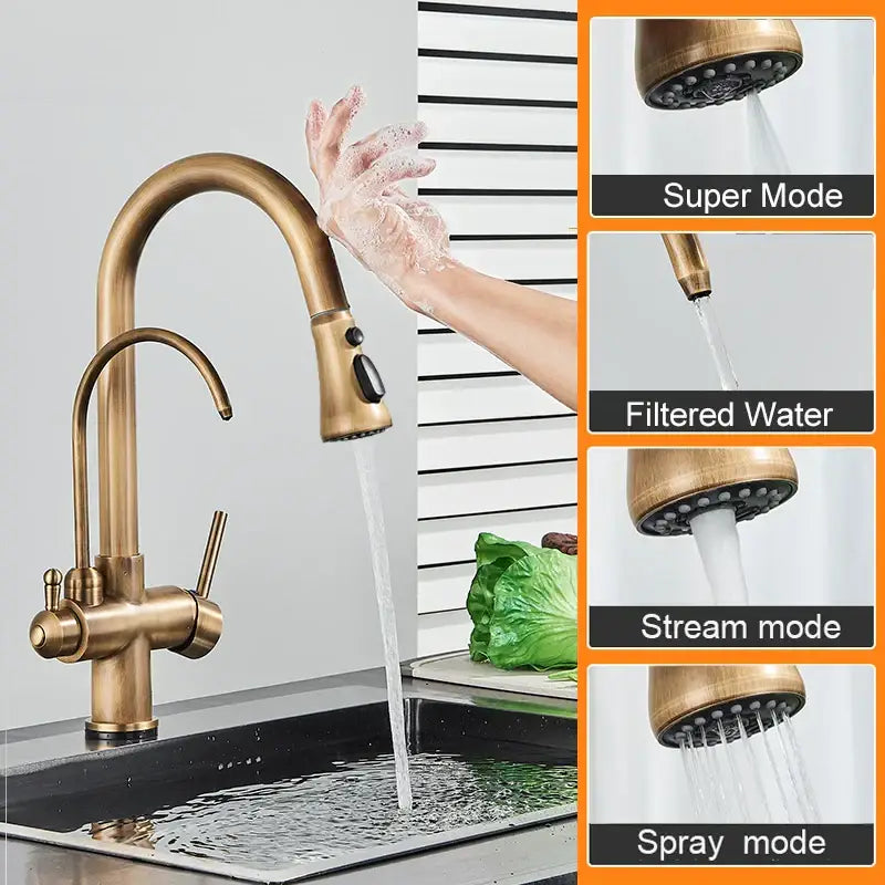 Matte black touch sensor kitchen faucet with pull down sprayer