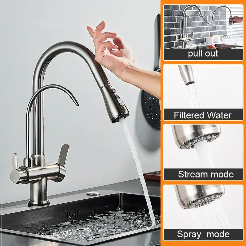 Matte black touch sensor kitchen faucet with pull down sprayer