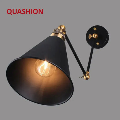 Matte black umbrella wall lights with brass accents – living room