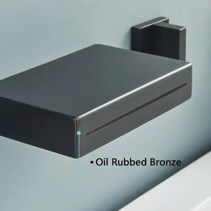 Matte black wall mounted waterfall bathroom faucet with dual handles