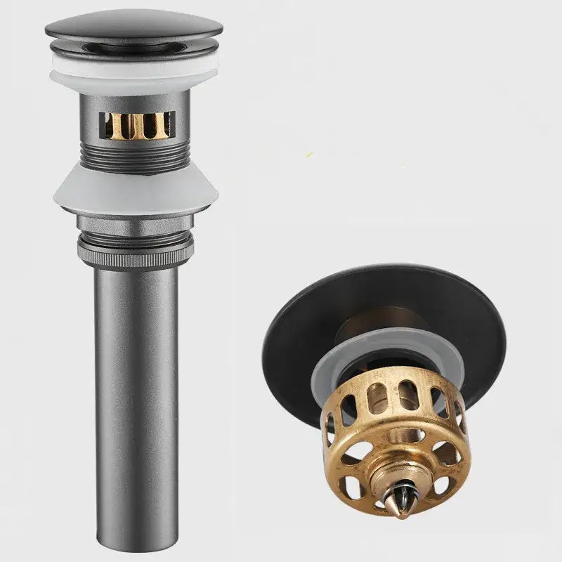 Matte black & white brushed gold drain assembly kit bathroom sink