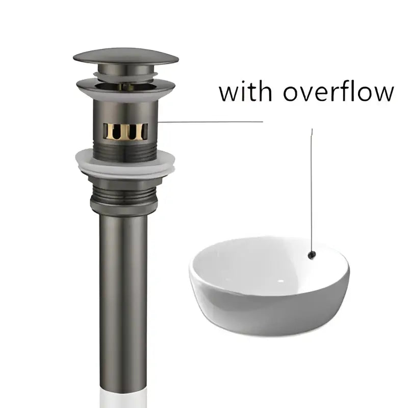 Matte black & white brushed gold drain assembly kit bathroom sink