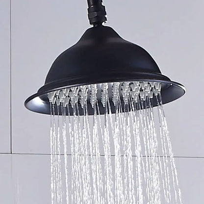 Matte black & white ceramic shower faucet set bathroom rainfall head