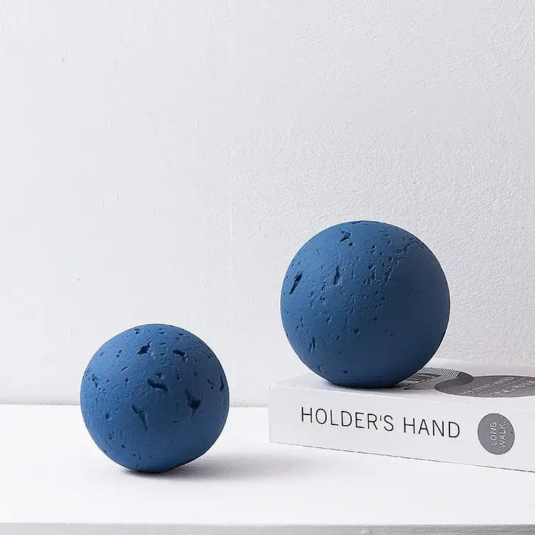 Matte blue geometric spherical home decoration accessory living room