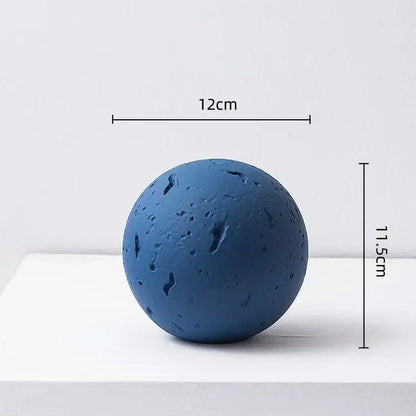 Matte blue geometric spherical home decoration accessory living room