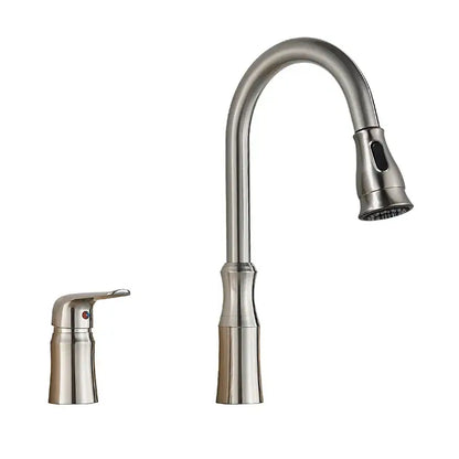 Matte brass black kitchen faucet with pull out spray head