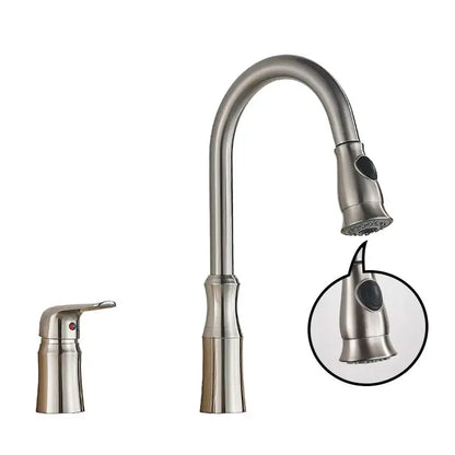 Matte brass black kitchen faucet with pull out spray head