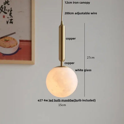 Matte brown and copper ceramic walnut pendant light kitchen lamp