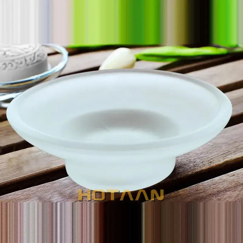 Matte clear glass soap dish with lid bathroom accessory