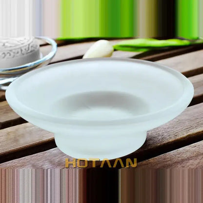 Matte clear glass soap dish with lid bathroom accessory