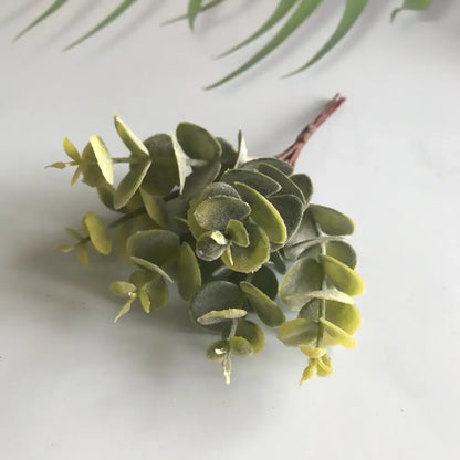 Matte gold silver & green artificial ferns shrubs living room decor