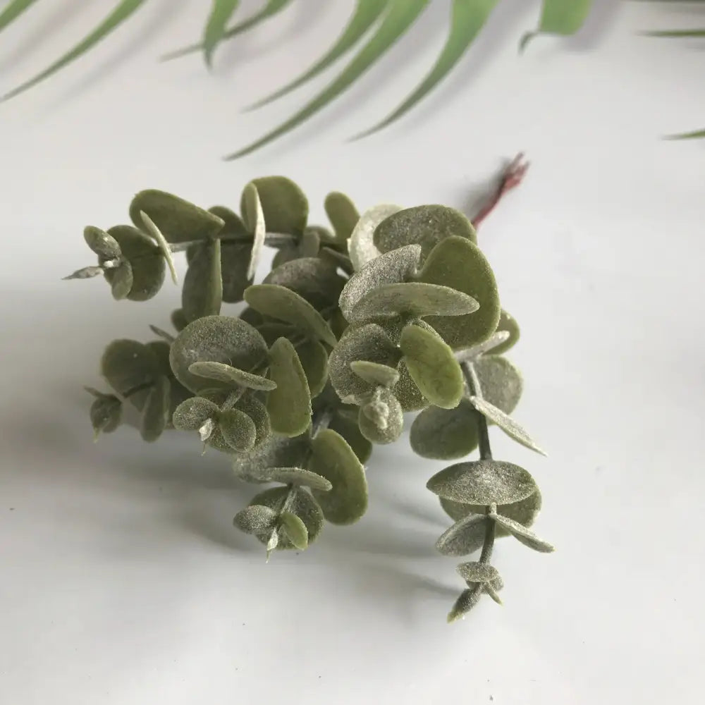 Matte gold silver & green artificial ferns shrubs living room decor