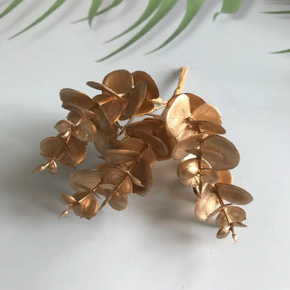 Matte gold silver & green artificial ferns shrubs living room decor