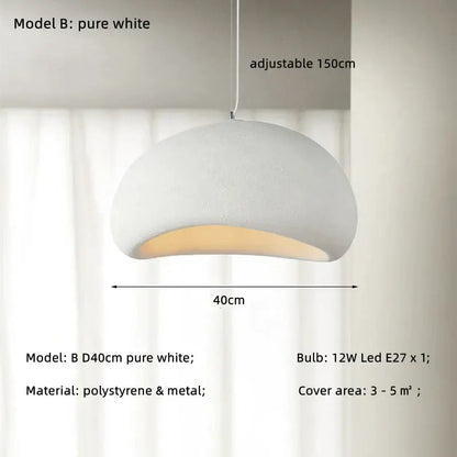 Matte gray led wabi sabi chandelier dining room pendant light