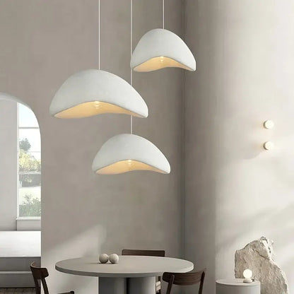 Matte gray led wabi sabi chandelier dining room pendant light