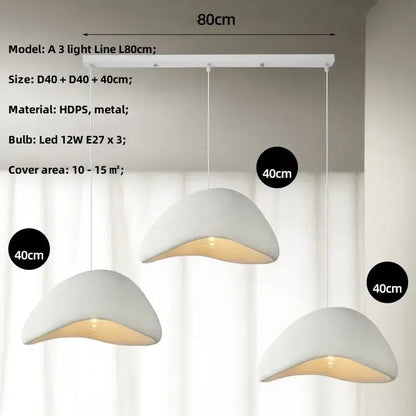Matte gray led wabi sabi chandelier dining room pendant light