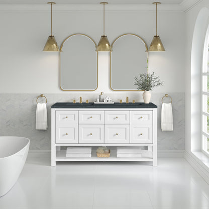 James Martin Breckenridge 60" Double Bathroom Vanity, Bright White