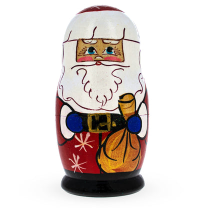 Set of 5 Santa, Snowman and Christmas Tree Wooden Nesting Dolls