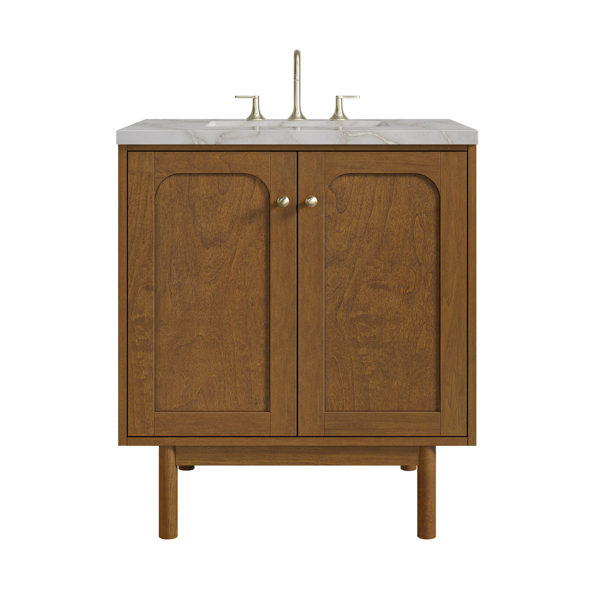 James Martin Laurent 30" Dual Mount Single Bathroom Vanity, Honey Oak