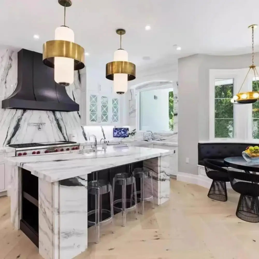 Medieval gold glass brass pendant light for dining room kitchen