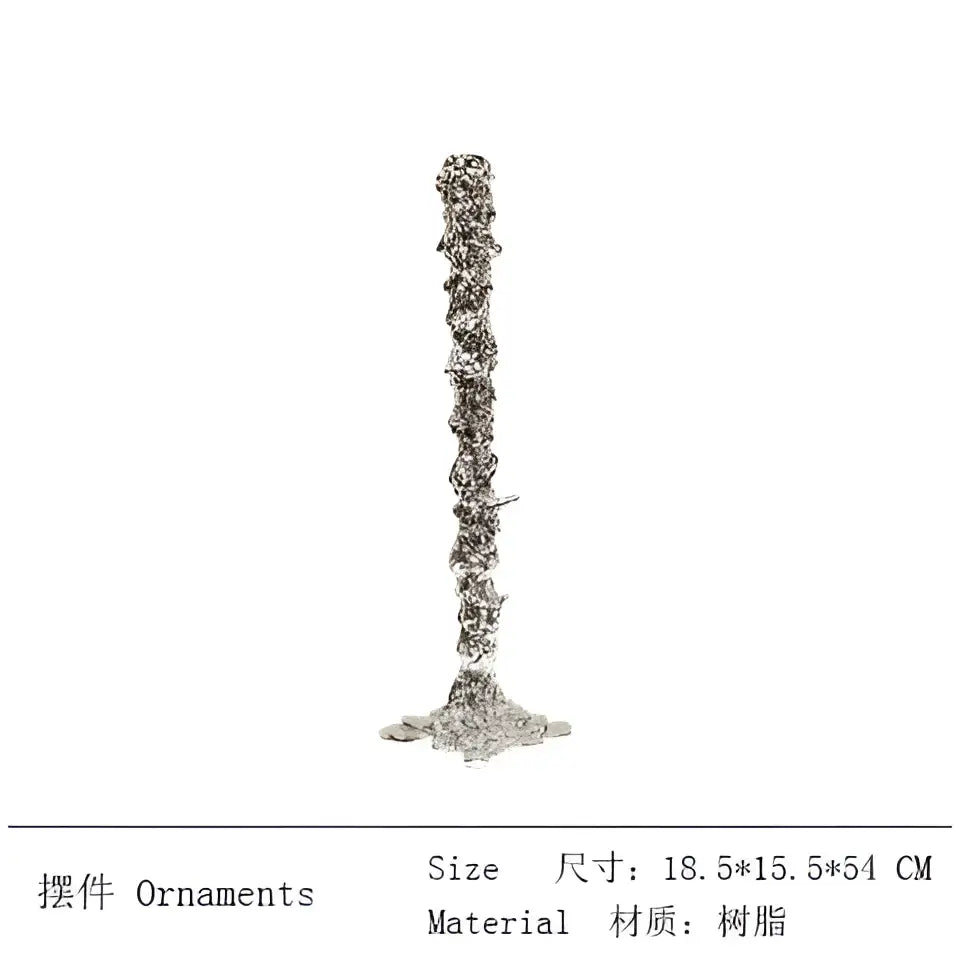 Melted style golden candlestick holder dining room molten metal decor