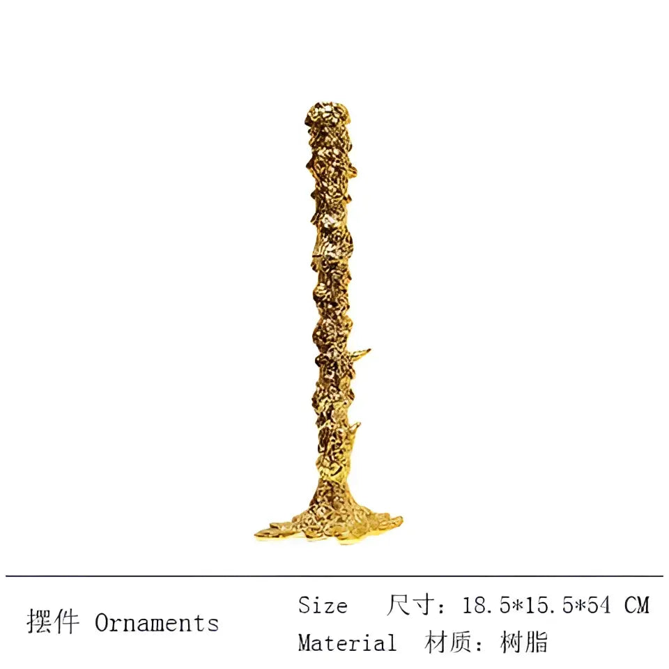 Melted style golden candlestick holder dining room molten metal decor
