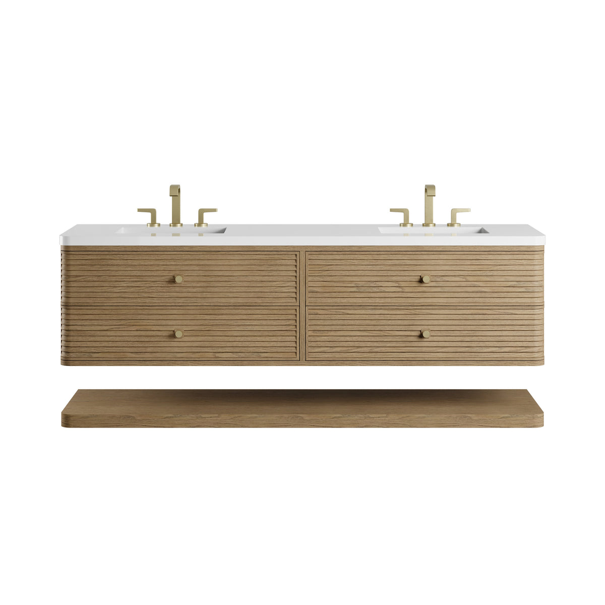 James Martin Allamari 72" Floating Double Bathroom Vanity, Dune Mist