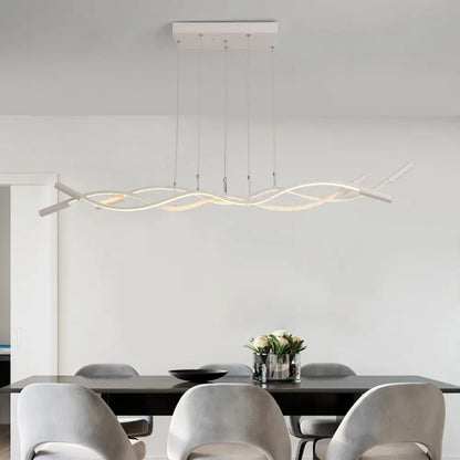 DecorBites™ Metal Artistic LED Pendant Light for Dining Room Island with Twisted Lines